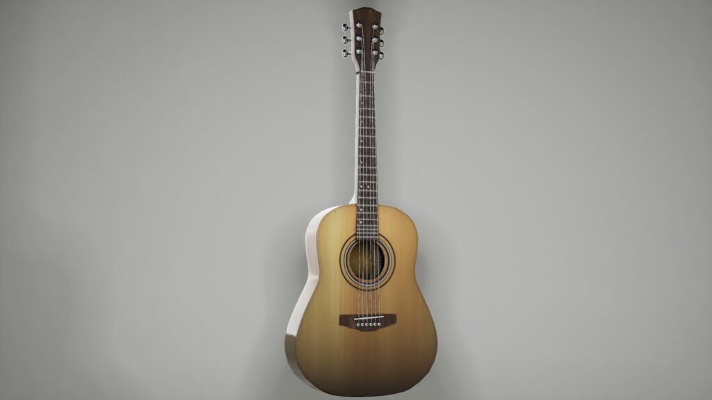 acoustic guitar render