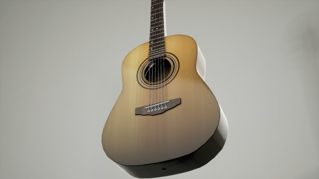 acoustic guitar render